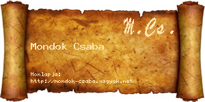 Mondok Csaba névjegykártya